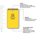 RITE IN THE RAIN TOP SPIRAL NOTEBOOK 3" X 5" - YELLOW (135)