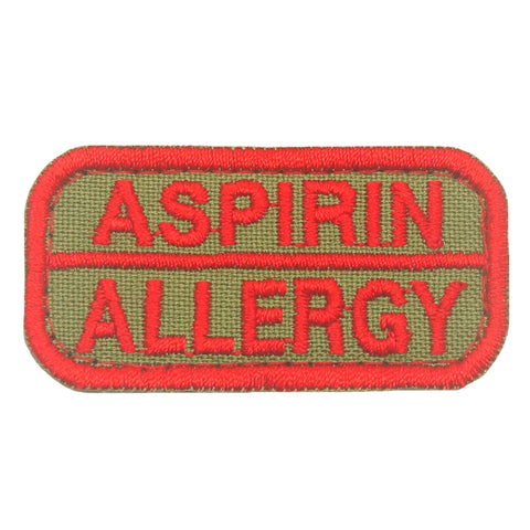 ASPIRIN ALLERGY PATCH - OLIVE RED