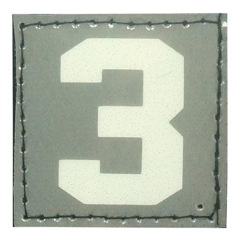 BIG NUMBER 3 PATCH - BLUE GLOW IN THE DARK