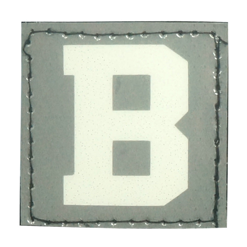 BIG LETTER B PATCH - BLUE GLOW IN THE DARK