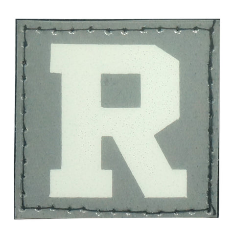 BIG LETTER R PATCH - BLUE GLOW IN THE DARK