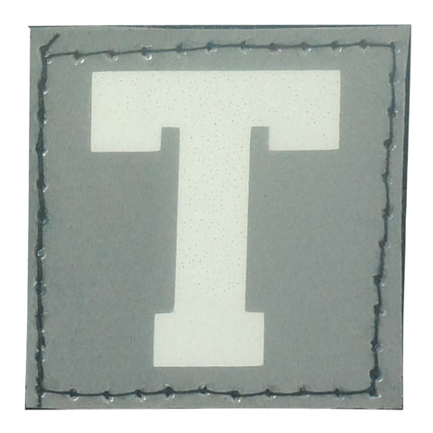 BIG LETTER T PATCH - BLUE GLOW IN THE DARK