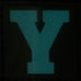 BIG LETTER Y PATCH - BLUE GLOW IN THE DARK
