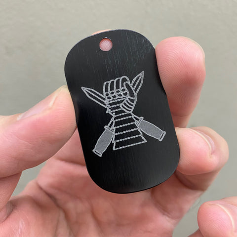 LASER ENGRAVED BLACK ANODIZED LOGO DOG TAG - ARMOUR