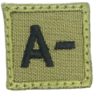 HGS BLOOD GROUP 1" PATCH, A- (OLIVE GREEN)