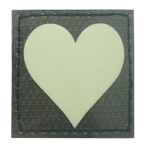 PLAYING CARD SYMBOL HEARTS GITD PATCH - GLOW IN THE DARK