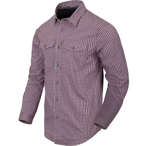 HELIKON-TEX COVERT CONCEALED CARRY SHIRT - SCARLET FLAME CHECKERED