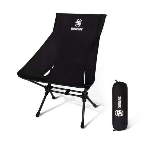 ONE TIGRIS PORTABLE CAMPING CHAIR 03 (HIGH BACK) - BLACK