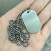MINI MILITARY DOG TAG (BRUSHED STAINLESS STEEL, CLEARING AT LOWER PRICE DUE TO RANDOM SCRATCHES ON THE ENTIRE BATCH)