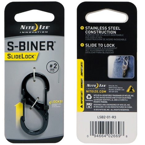 NITEIZE S-BINER SLIDELOCK STEEL SIZE 2 - BLACK