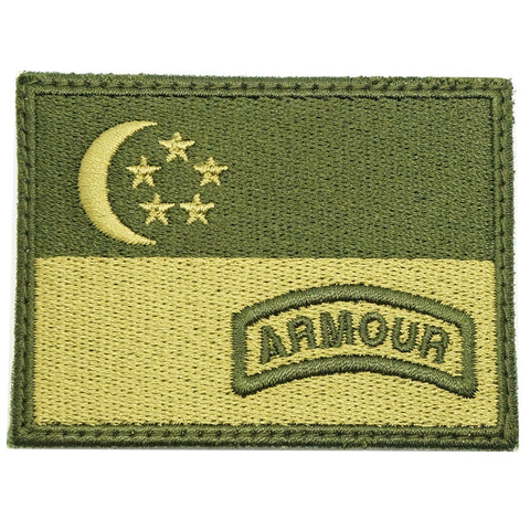 SINGAPORE FLAG WITH ARMOUR TAB - OD GREEN