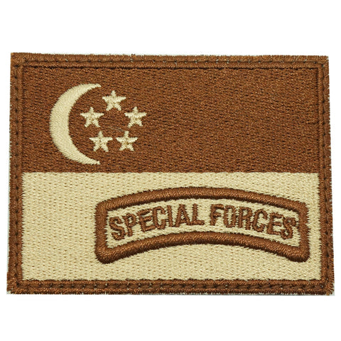 SINGAPORE FLAG WITH SPECIAL FORCES TAB - KHAKI