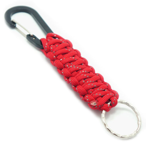 PARACORD KEYCHAIN WITH CARABINER - RED REFLECTIVE - Hock Gift Shop | Army Online Store in Singapore