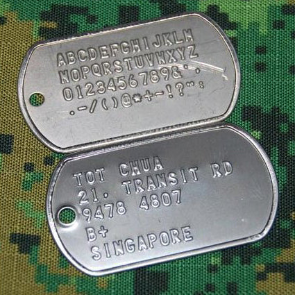 US MILITARY DOG TAG (EMBOSSING)