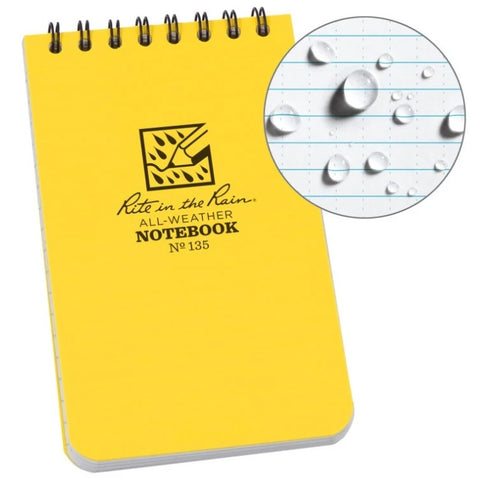 RITE IN THE RAIN TOP SPIRAL NOTEBOOK - YELLOW (135)