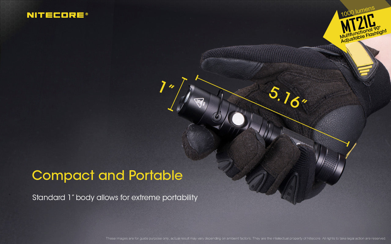 NITECORE MT21C - 1000 lumens (90 deg angle head with hanging loop flashlight)