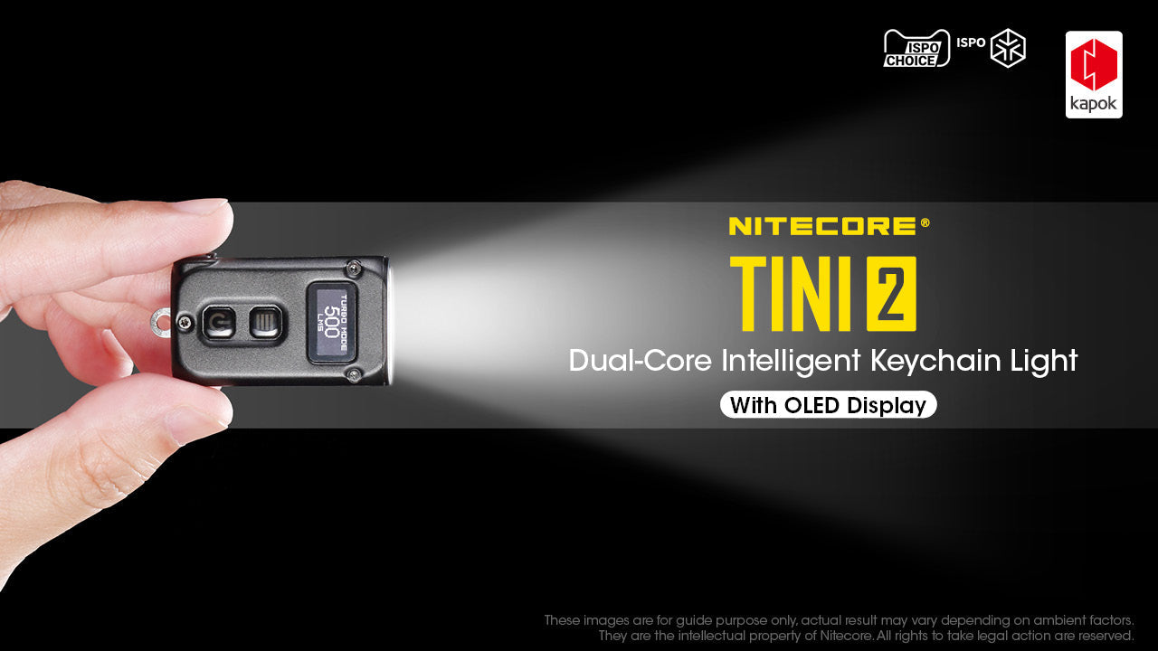 NITECORE TINI 2 (Black) - 500 LUMENS (BUILT-IN 280mAh LI-ION RECHARGEABLE BATTERY)