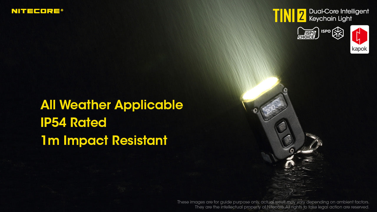 NITECORE TINI 2 (Black) - 500 LUMENS (BUILT-IN 280mAh LI-ION RECHARGEABLE BATTERY)