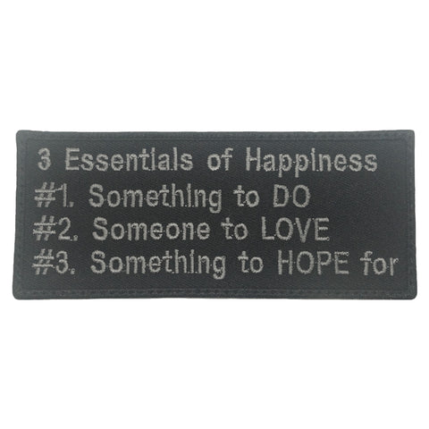 3 ESSENTIALS OF HAPPINESS PATCH - BLACK FOLIAGE