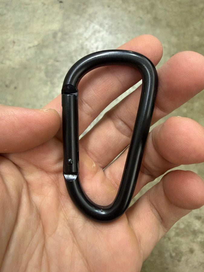 7cm Black Aluminium Carabiner