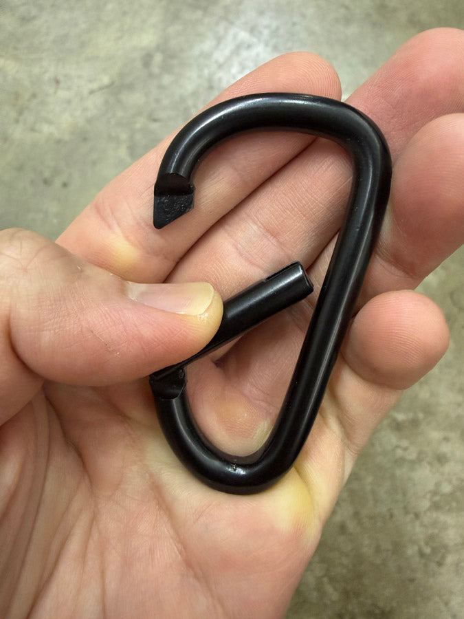 7cm Black Aluminium Carabiner