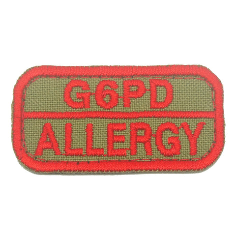 G6PD ALLERGY PATCH - OLIVE RED