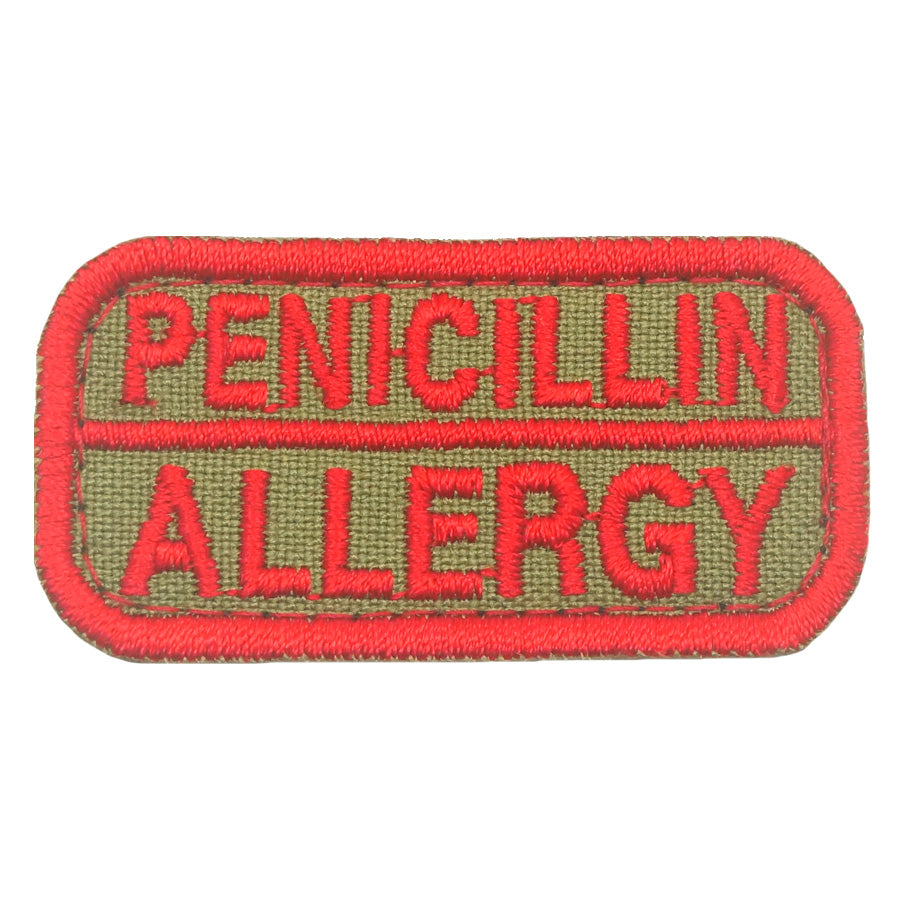 PENICILLIN ALLERGY PATCH - OLIVE RED