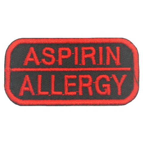 ASPIRIN ALLERGY PATCH - BLACK RED