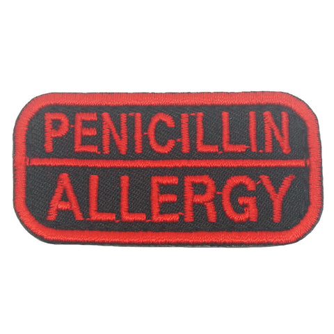 PENICILLIN ALLERGY PATCH - BLACK RED