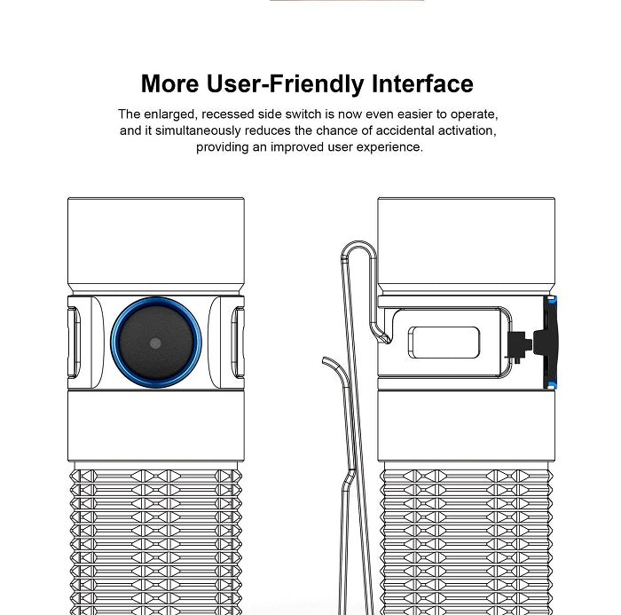 OLIGHT BATON 3 PRO MAX RECHARGEABLE COOL WHITE LED FLASHLIGHT - 2500 MAX LUMENS - BLACK (BOX OPENED BEFORE)