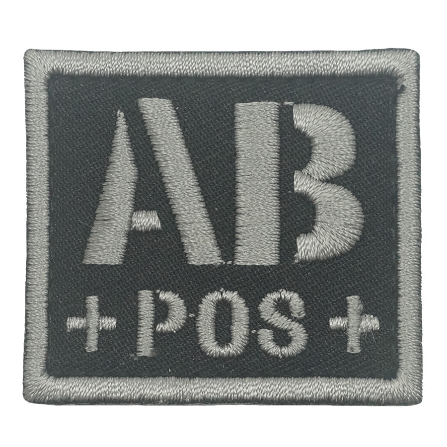 BLOOD TYPE PATCH 2023 - AB POS - BLACK FOLIAGE