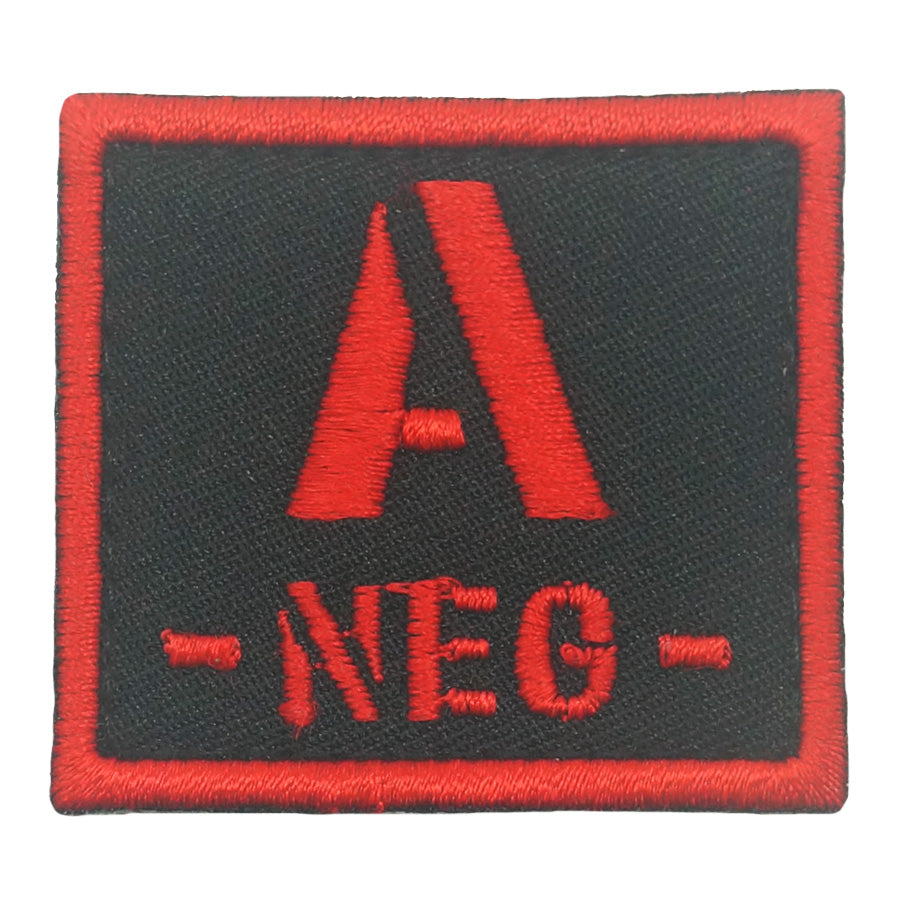 BLOOD TYPE PATCH 2023 - A NEG - BLACK RED