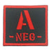 BLOOD TYPE PATCH 2023 - A NEG - BLACK RED