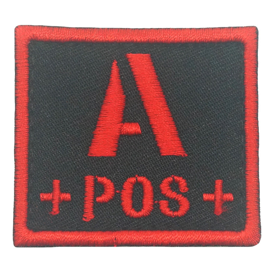 BLOOD TYPE PATCH 2023 - A POS - BLACK RED
