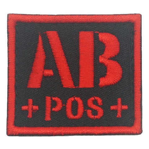 BLOOD TYPE PATCH 2023 - AB POS - BLACK RED