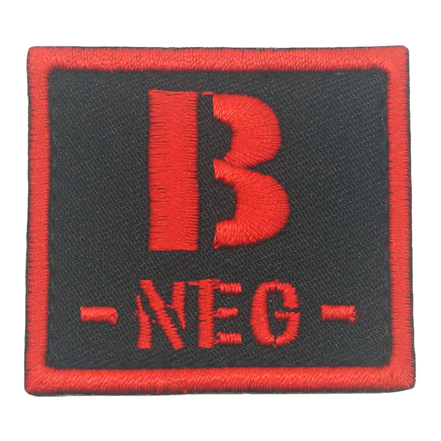 BLOOD TYPE PATCH 2023 - B NEG - BLACK RED