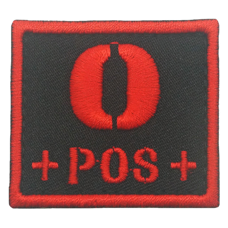BLOOD TYPE PATCH 2023 - O POS - BLACK RED