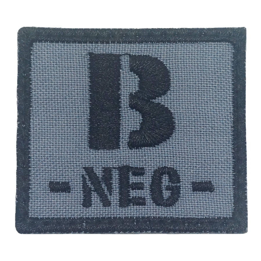 BLOOD TYPE PATCH 2023 - B NEG - GRAY