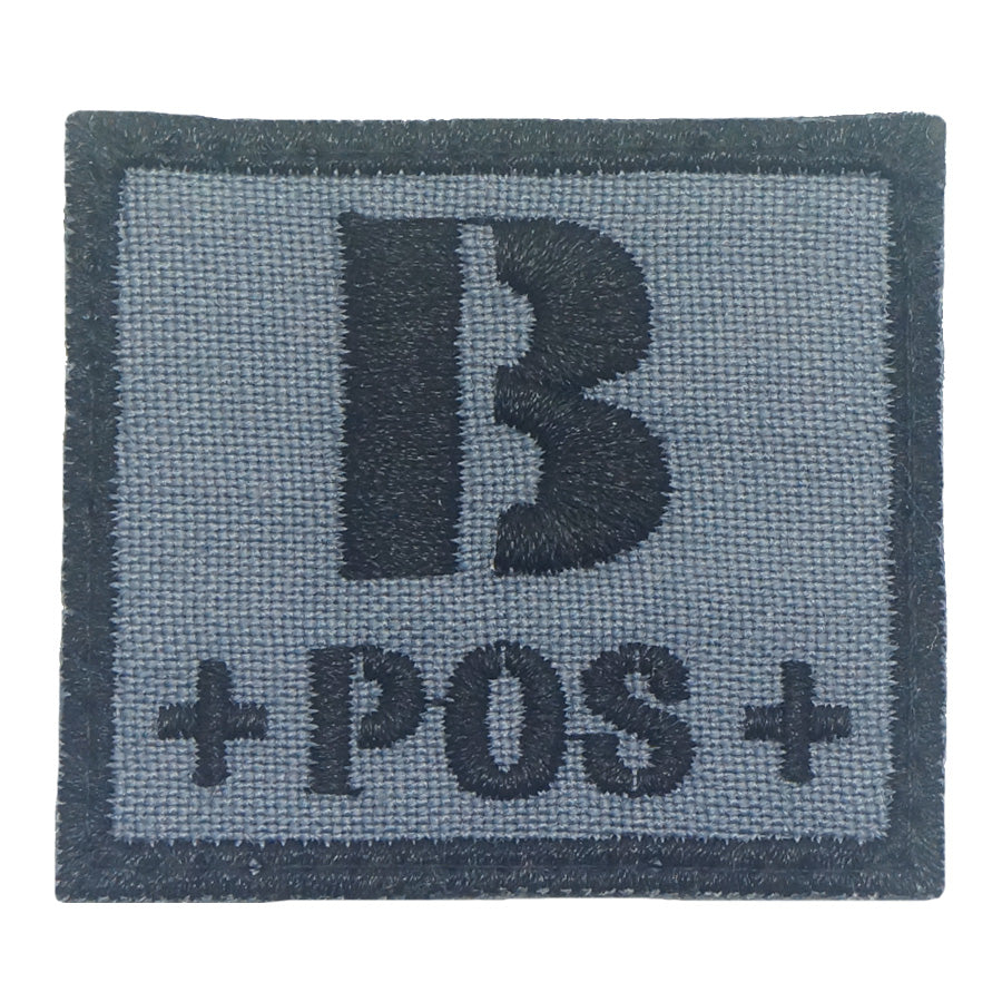 BLOOD TYPE PATCH 2023 - B POS - GRAY