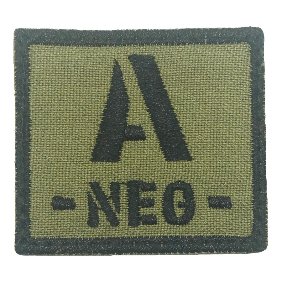 BLOOD TYPE PATCH 2023 - A NEG - OLIVE GREEN