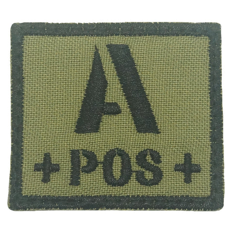 BLOOD TYPE PATCH 2023 - A POS - OLIVE GREEN