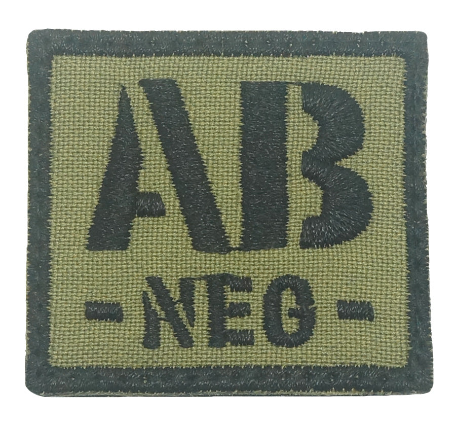 BLOOD TYPE PATCH 2023 - AB NEG - OLIVE GREEN