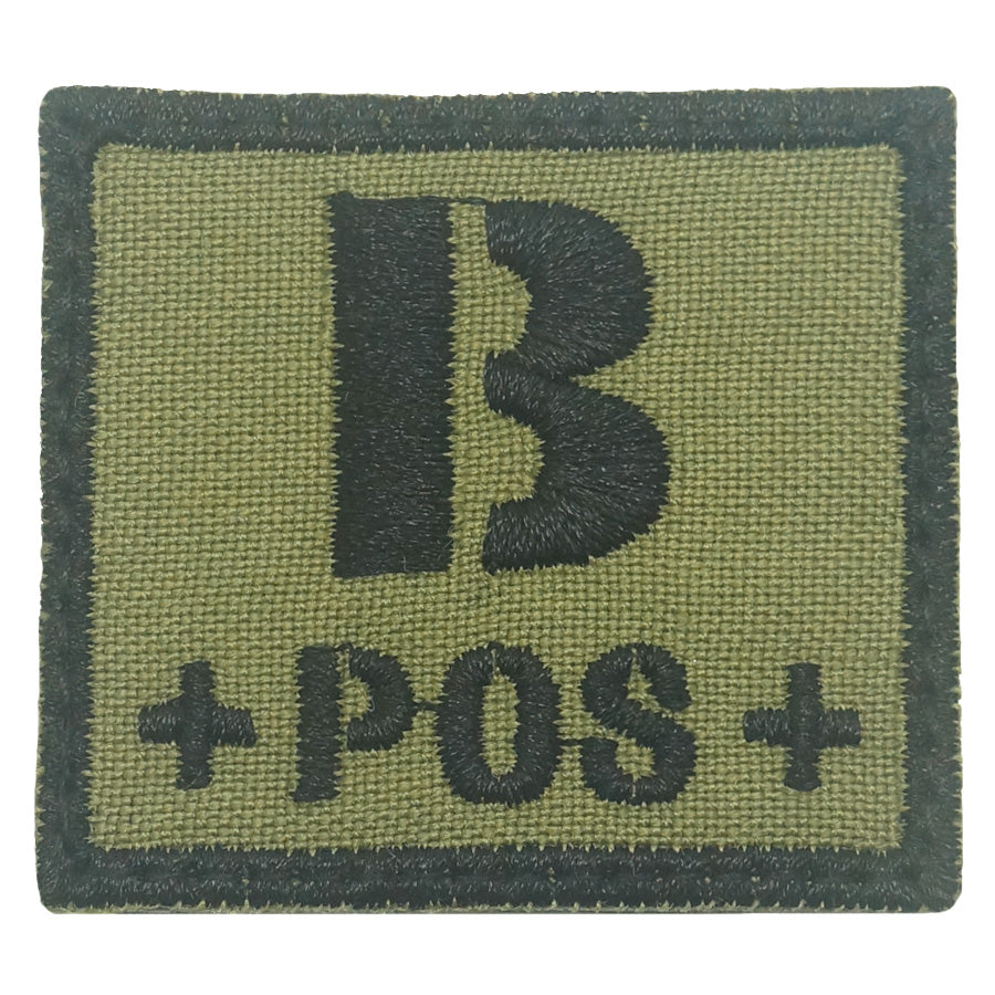 BLOOD TYPE PATCH 2023 - B POS - OLIVE GREEN