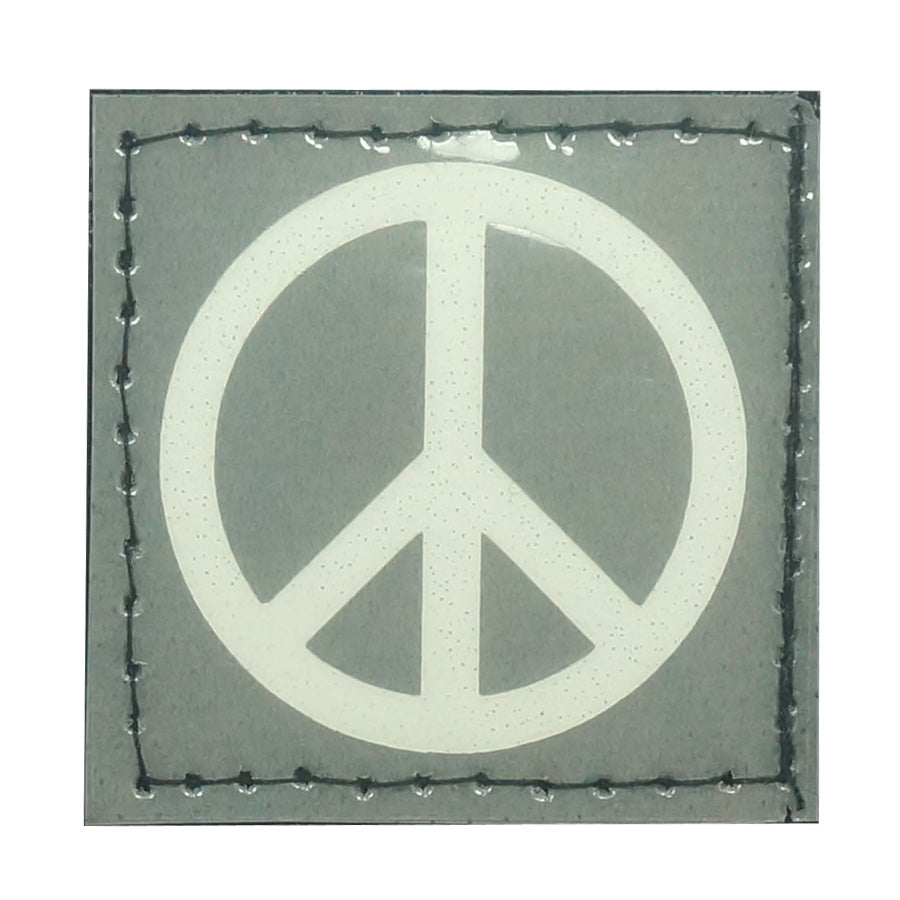 PEACE SIGN PATCH - BLUE GLOW IN THE DARK