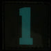 BIG NUMBER 1 PATCH - BLUE GLOW IN THE DARK