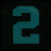 BIG NUMBER 2 PATCH - BLUE GLOW IN THE DARK