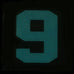 BIG NUMBER 9 PATCH - BLUE GLOW IN THE DARK