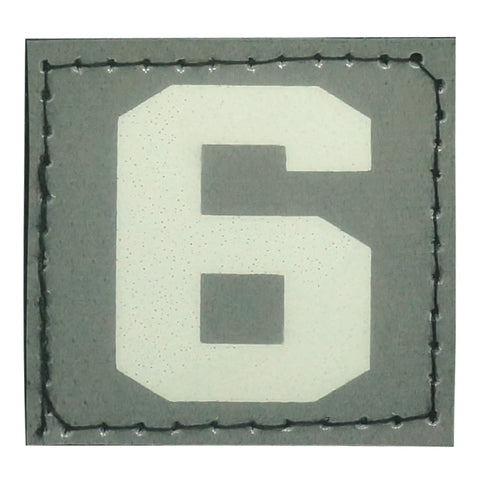 BIG NUMBER 6 PATCH - BLUE GLOW IN THE DARK