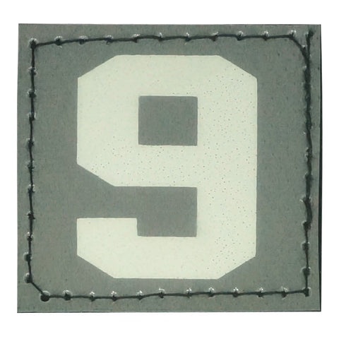 BIG NUMBER 9 PATCH - BLUE GLOW IN THE DARK