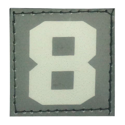BIG NUMBER 8 PATCH - BLUE GLOW IN THE DARK